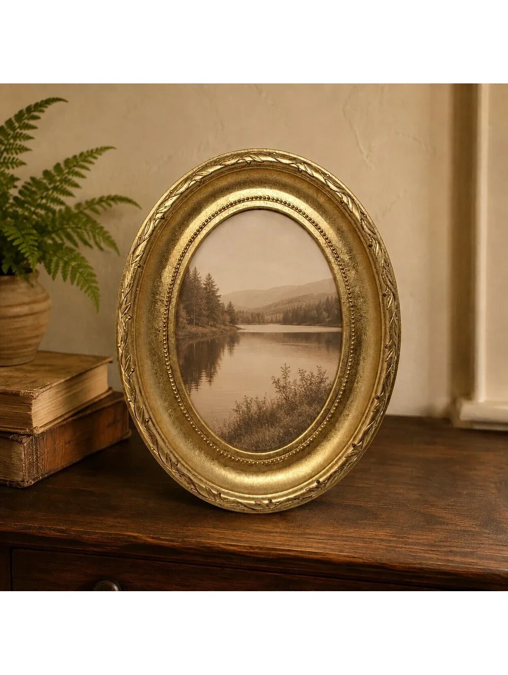 Vintage Burnes of Boston Gold Oval 5x7 Picture Frame 2001